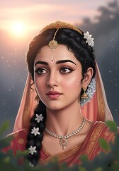  Radha Rani  in a beautiful photorealistic style.Vibrant Gopalkala Dahi Handi 2025 Krishna Janmashtami Festival