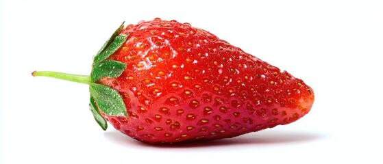 Single, ripe strawberry against white (1)