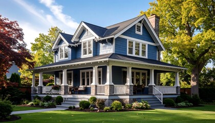 Charming blue house with porch