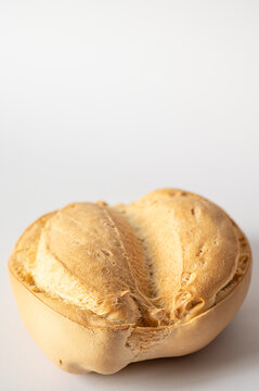 Close-up of Spanish candeal loaf with compact crumb