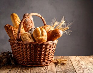 Basket of assorted bread