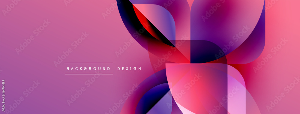 Poster abstract pink purple design. overlapping shapes create dynamic visual effect. modern background for 