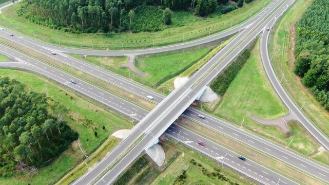 s5 highway intersection road infrastucture dron flight above