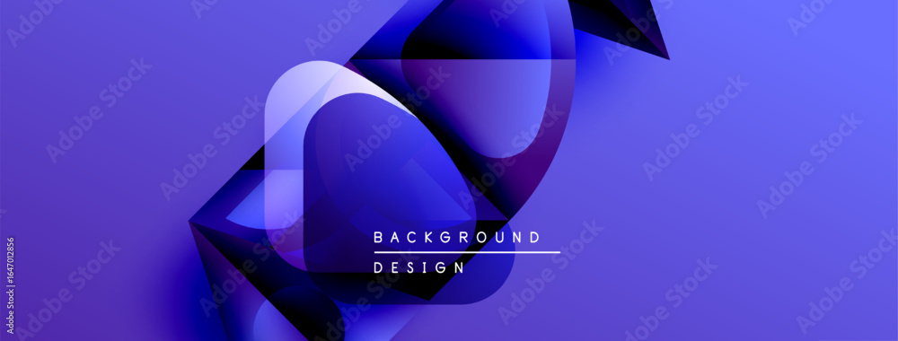 Poster abstract blue design features flowing shapes, gradients. modern background with text elements, dynam