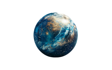 Earth Suspended in Space Showcasing Its Beauty and Fragility Isolated on Transparent Background