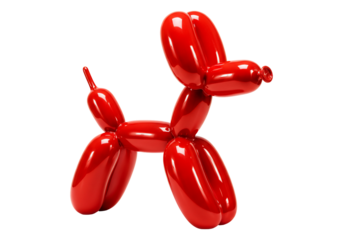 Red balloon dog sculpture glossy art object