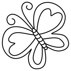 Cute Butterfly for Coloring and Worksheet design for worksheet ,logo ,sticker ,report ,presentation , coloring