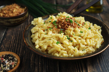 Käsespätzle, traditional dish in Germany	