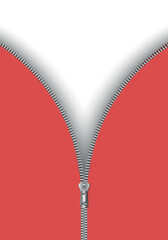 Open zipper icon. Zipper background. 