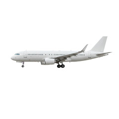 Obraz premium Commercial Passenger Airplane Side Profile, Isolated on Transparent Background