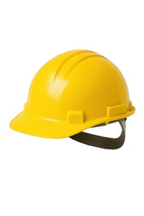 Photo of yellow hard hat, a piece of construction safety equipment, isolated on transparent background