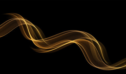 Abstract shiny transparent gold wave design element