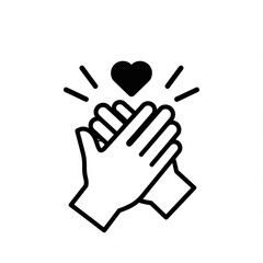 Fototapeta premium Hands clapping with heart symbol isolated on white background