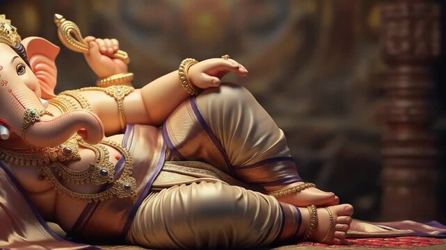 Resting Ganesha: Hindu Deity in Repose