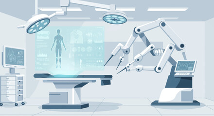 Futuristic Robotic Surgery Operating Room
