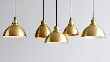 Obraz premium Modern Gold Pendant Lights with Sleek Metallic Finish