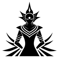 Divine Symmetry vector clean black silhouette design white background