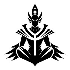 Obraz premium Divine Symmetry vector clean black silhouette design white background