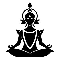 Divine Symmetry vector clean black silhouette design white background