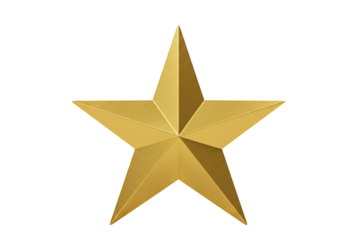 Radiant gold star symbol against transparent background achievement and recognition graphic element
