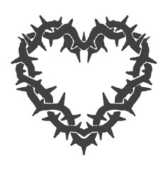 illustration of love shaped thorny roots