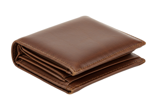 Brown leather wallet secure financial future elegant organizer personal budgeting