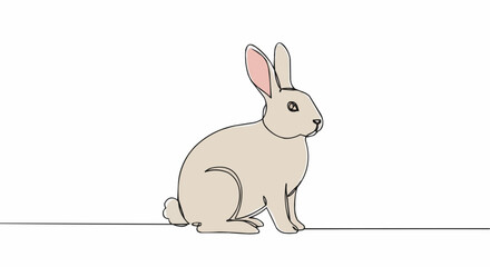 Obraz premium A simple line drawing of a bunny rabbit.