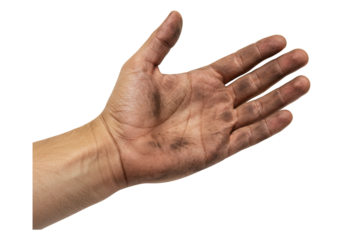 Working hand showing texture of labor and craftsmanship