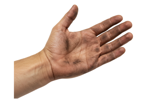 Working hand showing texture of labor and craftsmanship