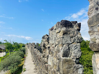 Travel to Georgia. Ancient Fortress Wall of Gonio Fortress. Roman Fortification in Adjara, Georgia