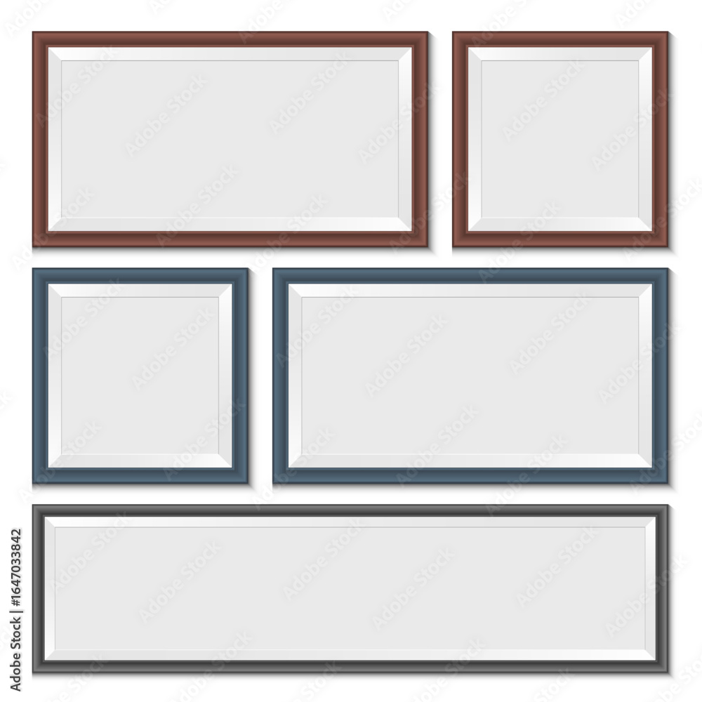 Aufkleber a collection of various frames in different sizes and colors, isolated on a white background.