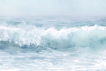 Fototapeta premium Gentle ocean waves in pastel hues.