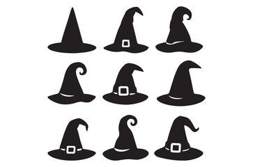 Set of Halloween ghost vector illustration, spooky silhouettes, halloween icon, zombie,  ghost Art & Illustration, pumpkins and skeleton hands, witch hat   svg, Halloween Vector Elements Silhouette
