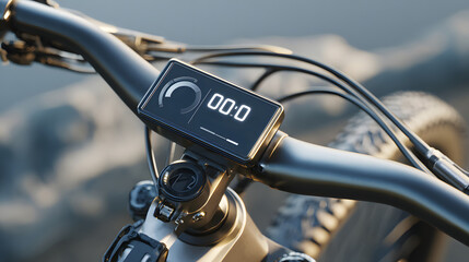 Obraz premium Power level bar indicating charging status on a solar powered handlebar display.