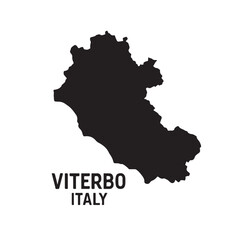 Viterbo Province Silhouette Map – Simple Vector Style
