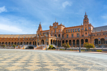 Obraz premium Plaza de Espana (Spain square), Seville famous landmark, Andalusia, Spain