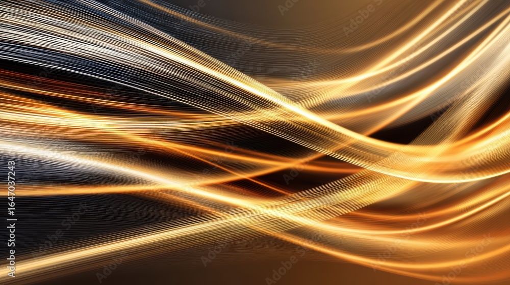 Poster abstract light trails weaving through a dark background, creating a dynamic and vibrant visual effec