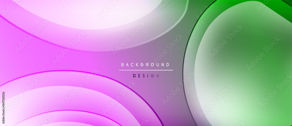Poster abstract layers, purple, green hues blend. modern design, smooth gradients create dynamic visual eff