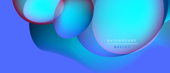 Abstract fluid shapes, vibrant blue hues, smooth gradients. Modern design elements create dynamic visual impact. Background texture present.