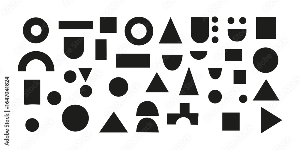 Poster abstract geometric shapes set. modern design elements for creative projects. isolated vector illustr
