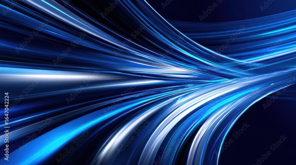 Poster abstract blue light trails creating a dynamic background with a sense of movement and energy