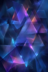 Abstract geometric design with vibrant blue and purple glowing hues