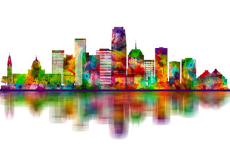 Fototapeta premium Oklahoma City Oklahoma Skyline. Cityscape Skyscraper Buildings Landscape City Downtown Abstract Art
