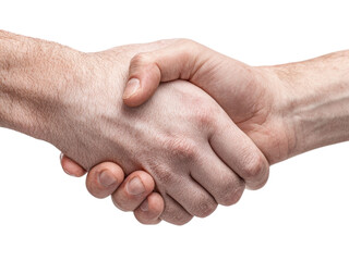 Two hands clasped in a firm handshake agreement, Isolated On White Background, Png Transparent