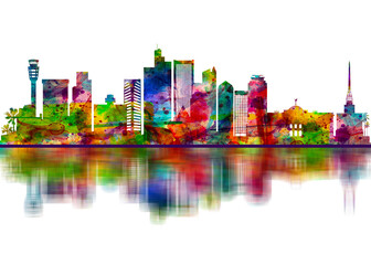 Obraz premium Phoenix Arizona Skyline. Cityscape Skyscraper Buildings Landscape City Downtown Abstract Art