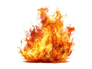 Fiery inferno blaze burning hot flame explosion, Isolated On White Background, Png Transparent