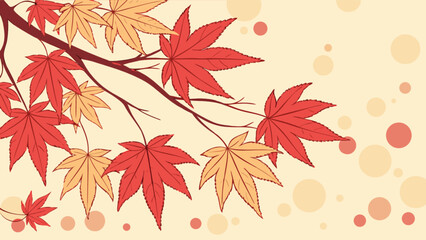 Autumn leaves background vector illustration with japanese maple leaf fall season design template for graphic