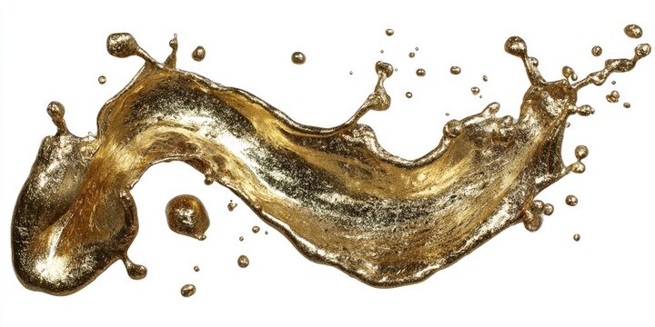 Golden liquid splash, dynamic curve