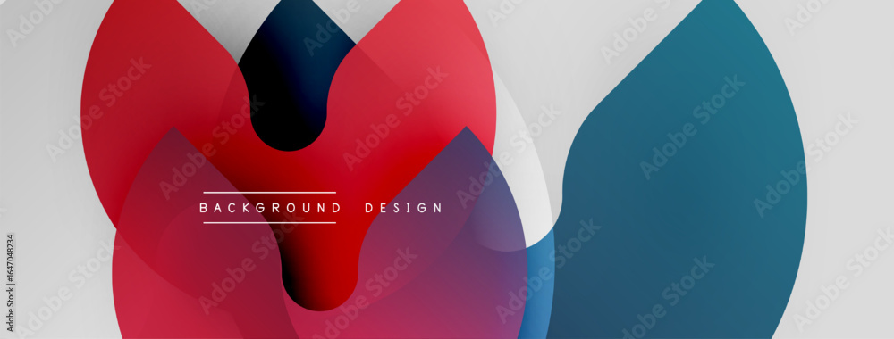 Poster abstract shapes overlap, creating vibrant color gradients. modern design features smooth transitions