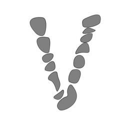 Font and number motif stone